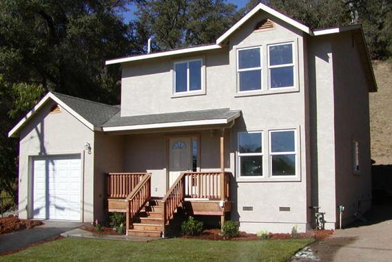 reversed westlake with stucco and single car garage modified Pacific modern homes westlake with single car garage