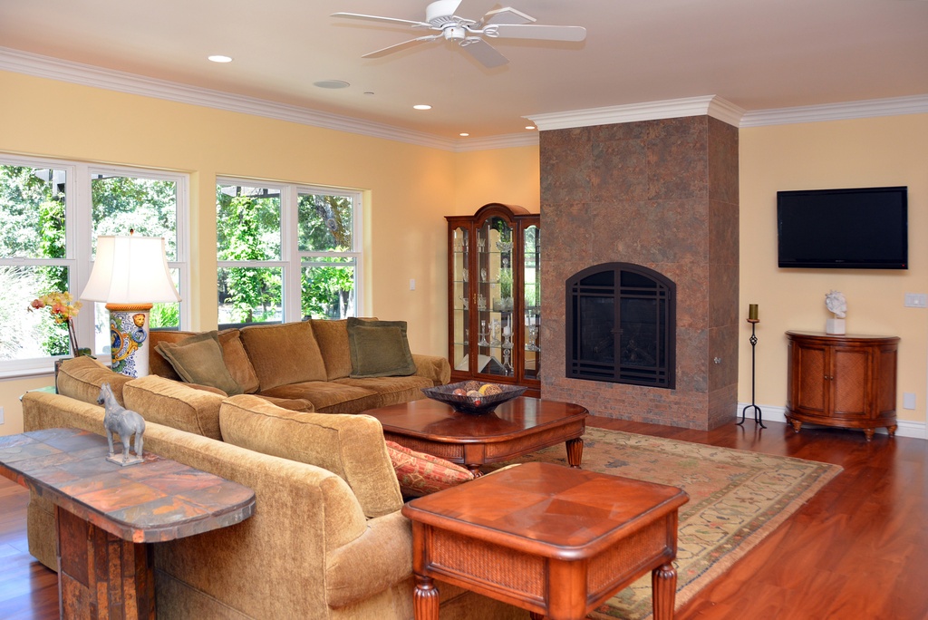 living area of a mendocino home plan elegant open space for the living area