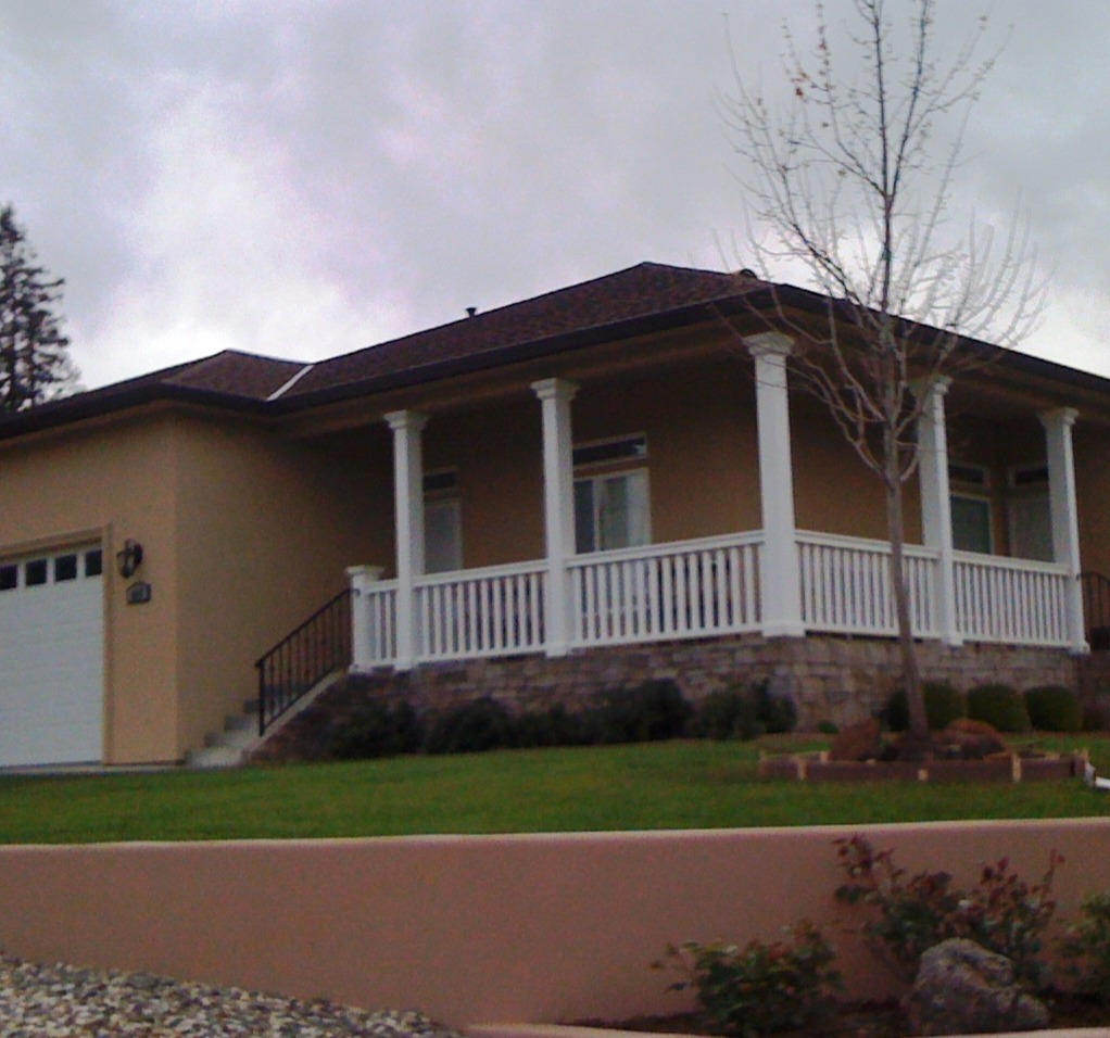 modified PMHI New Haven model North Coast Packaged Homes modified this New Haven home plan for a sloped site in Sonoma County