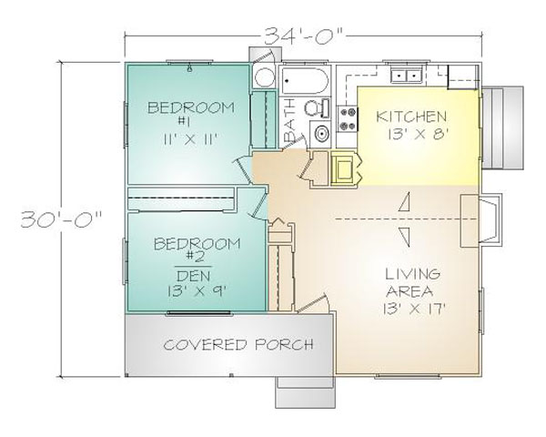 Pacific modern homes portola plan PMHI Portola plans has 2 bedrooms and 1 bath