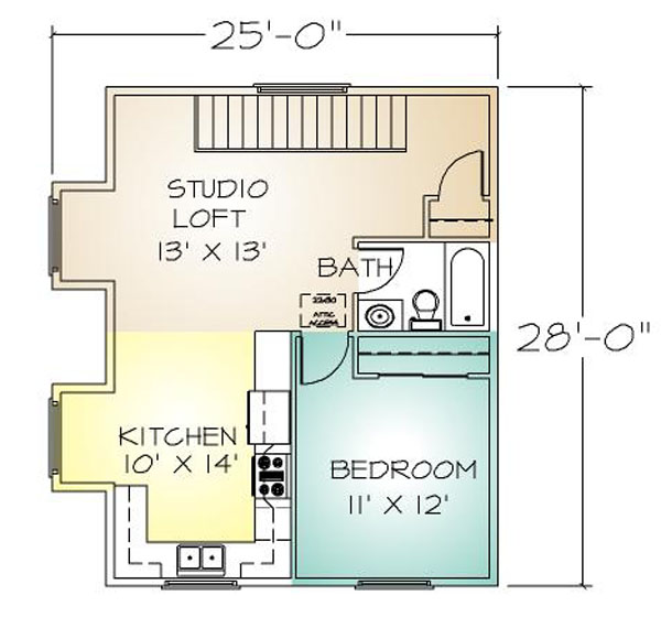 PMHI Austin barn floor plan Pre-enginnered Austin plan by PMHI has studio loft and 1 bedroom